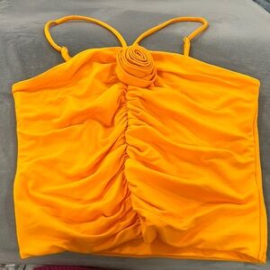 Orange Rose Crop Tank top